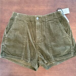 Olive Corduroy Women Shorts